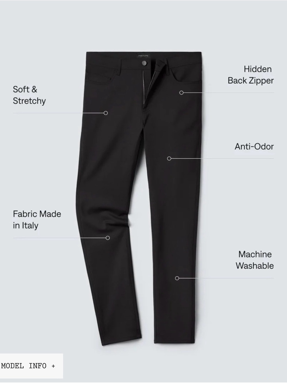 Unbound Merino Slim Black Pants - 30x32